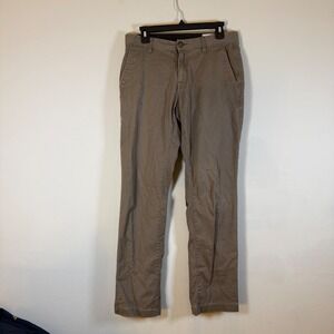 Volcom Mens Chinos Pants Brown Flat Front Straight Leg Casual Size 30